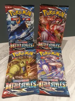 Pokemon TCG Sword & Shield Battle Styles 4 Booster Packs All Types Full Art Set 820650808180 - Image 3