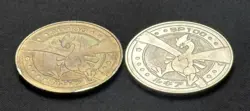 Rare vintage Japanese Pokemon Metal battle Coin Meiji Lugia x 2 - Image 3