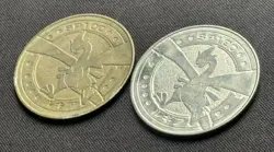 Rare vintage Japanese Pokemon Metal battle Coin Meiji Lugia x 2 - Image 4