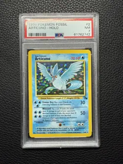 1999 POKEMON FOSSIL #2 ARTICUNO-HOLO PSA 7 old cert - Image 1