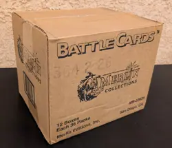 Merlin BATTLE CARDS x12 Booster Box Case 1993 NEW FACTORY SEALED x432 PACKS! - Image 1