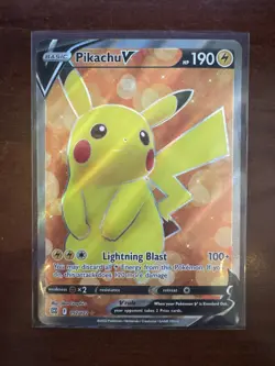 Pokemon TCG Brilliant Stars Pikachu v Ultra Rare Full Art Holo Card 157/172 - Image 1