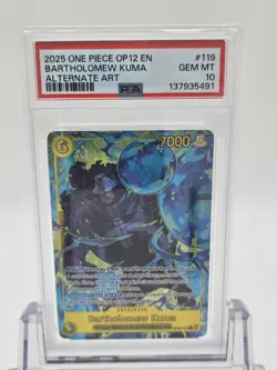 Bartholomew Kuma OP12-119 Alt Art PSA 10 One Piece Trading Card English - Image 1