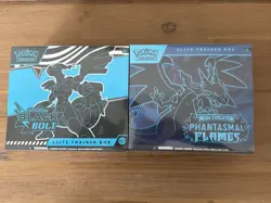 Pokemon Trading Card Phantasmal Flames and Black Bolt ETB NEW Sealed Lot of 2 - Image 1