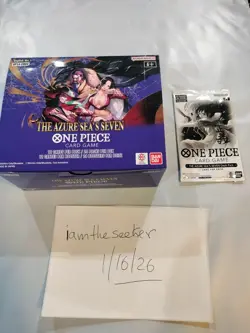 One Piece Card Game - OP14 The Azure Sea's Seven Booster Box UNSEALED IN HAND - Image 1