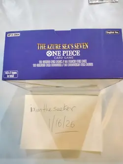 One Piece Card Game - OP14 The Azure Sea's Seven Booster Box UNSEALED IN HAND - Image 2