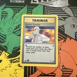 Blaine's Gamble First 1st Edition Gym Heroes 121/132 Pokemon Trainer Wotc Card - Image 1