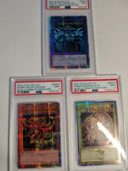 Yugioh God Card Set Obelisk/Slifer/Ra LC01-EN001/2/3 PSA 9 MINT QCSR - Image 1