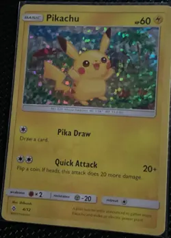 Pokemon TCG Pikachu Card 4/12 Holo Promo McDonald's 2018 Collection - Image 1
