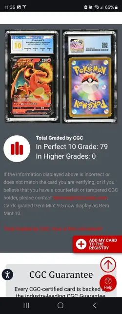 CGC 10 PERFECT 2022 Charizard V 013/172 RR s12a VSTAR Japanese Pokemon Card - Image 5