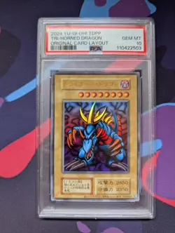 2024 YU-GI-OH! JAPANESE TDPP- ORIG CARD LAYOUT TRI-HORNED DRAGON PSA 10 - Image 1