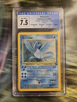 Articuno 2/62 Fossil Unlimited Holo Pokemon TCG Card CGC 7.5 with SUBGRADES! - Image 1