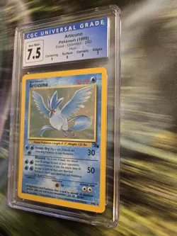 Articuno 2/62 Fossil Unlimited Holo Pokemon TCG Card CGC 7.5 with SUBGRADES! - Image 3