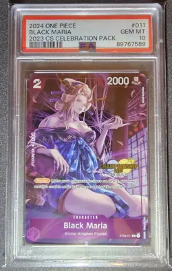 BLACK MARIA ST04-001 2023 CHAMPIONSHIP, PSA 10 GEM MINT 2023 ONE PIECE CARD GAME - Image 1