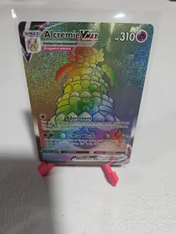 Pokemon Alcremie VMAX TCG Shining Fates Holo Card 073/072 Rainbow Secret Rare - Image 1