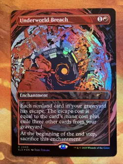 MTG Rainbow Foil Borderless Underworld Breach Secret Lair vroooOOOMMMMMM! - Image 1