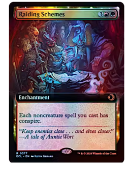Raiding Schemes - Foil - Extended Art Lorwyn Eclipsed MTG - Image 1