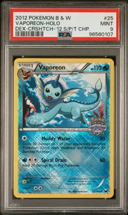 2012 POKEMON B&W DARK EXPLORERS #25 VAPOREON-HOLO PSA 9 - Image 1