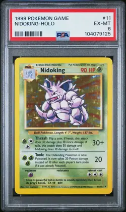 1999 POKEMON GAME #11 NIDOKING-HOLO PSA 6 - Image 1