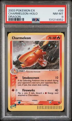 2003 POKEMON EX DRAGON #99 CHARMELEON-HOLO PSA 8 - Image 1