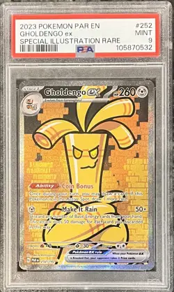 Pokemon TCG PSA 9 Gholdengo Ex #252 Pokemon Paradox Rift PAR - Image 1