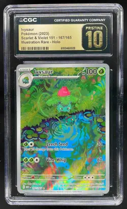 2023 Pokemon S&V 151 Ivysaur Illustration Rare CGC 10 Pristine #167/165 - Image 1