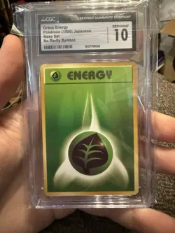 Pokemon💎grass Energy Base Set Non Holo💎1996 Japanese🌟No Rarity Symbol CGC 10 - Image 1