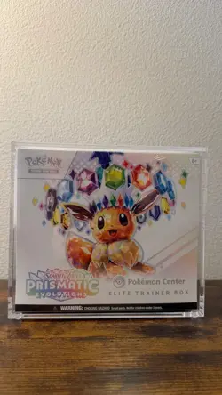 Prismatic Evolutions Pokemon Center Elite Trainer Box PC ETB Sealed WITH ACRYLIC - Image 1
