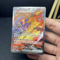 Pokemon TCG Team Rockets Moltres EX Destined Rivals SIR Stamped Promo 229/182 - Image 3