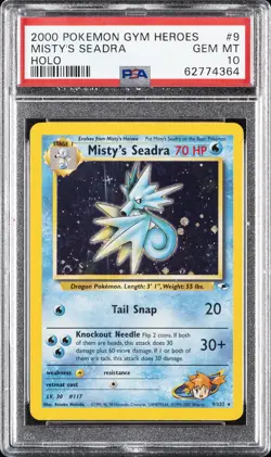 2000 POKEMON GYM HEROES HOLO #9 MISTY'S SEADRA PSA 10 - Image 1