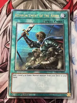 YUGIOH REINFORCEMENT OF THE ARMY QUARTER CENTURY RARE RA01-EN051 1ST NM - Image 1