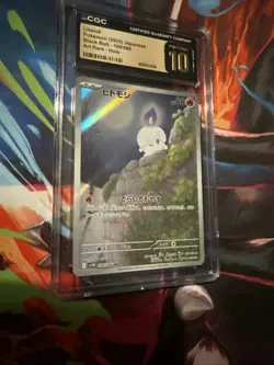 CGC 10 Pristine Litwick 100/086 AR Art Rare Black Bolt sv11B Pokemon Card - Image 3