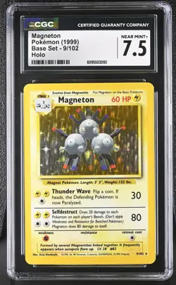 CGC 7.5 Magneton 9/102 Holo Base Set Pokemon Card - Image 1