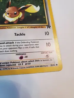 Pokemon Card Eevee 55/82 Team Rocket First Edition LP - Image 3