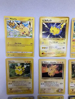 Pikachu Pokemon Assorted Card Lot of 9 Pikachu Cards Different Sets No Duplicate - Image 3
