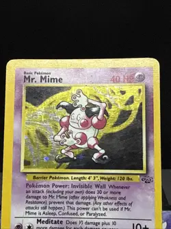 Pokemon Card Mr. Mime 6/64 Jungle Set WOTC Rare Holo Played - Image 2