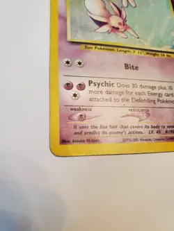 Espeon Holo Rare 1/75 Neo Discovery WOTC Pokemon Card 2001 MP - Image 4
