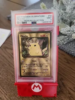2021 PIKACHU Pokemon Celebrations Ultra Premium Collection Gold Metal #58 PSA 9 - Image 1