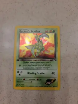 Pokemon 1st Edition Rocket's Scyther 13/132 Gym Heroes Vintage Holo MP-LP - Image 2