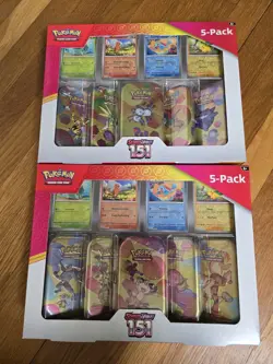 Costco Pokemon 151 5 Mini Tin Collection ( With Promo) - Lot of 2 - Sealed - Image 1