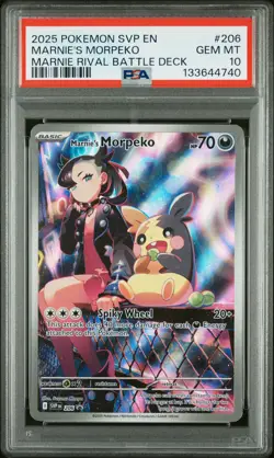 2025 Pokemon Black Star Promo #206 Marnie's Morpeko PSA 10 - Image 1