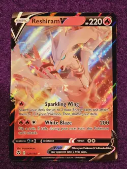 Pokemon TCG - Reshiram V #024/195 Ultra Rare SWSH12: Silver Tempest Near Mint - Image 1
