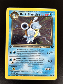 Dark Blastoise 3/82 1st Edition Rare Holo Wizards of the Coast WOTC Pokemon - LP - Image 1
