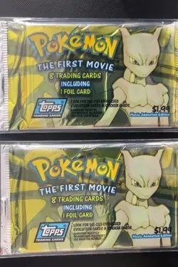 2x Topps Pokemon The First Movie - Sealed Booster Packs - Blue Label - Image 1