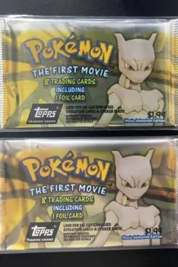 2x Topps Pokemon The First Movie - Sealed Booster Packs - Image 1