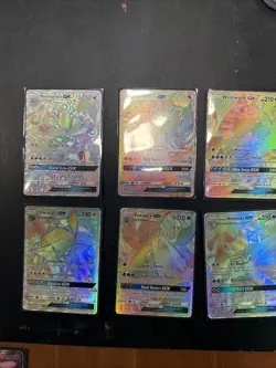 5Pcs Rainbow Umbreon Espeon Eevee Gx Pokemon Chinese Sun&Moon CSMYC 001-005 - Image 1