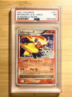 PSA 7 Infernape LV.X Holo 121/130 Diamond & Pearl 2007 Pokemon - Image 1
