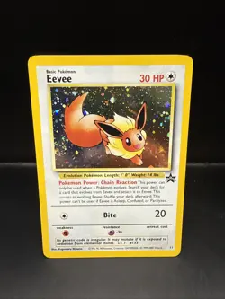 Pokemon - Eevee 11/53 - Wotc - Black Star Promo Holo Swirl BE - Image 3