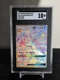 2019 Pokemon Hidden Fates: Shiny Vault Alolan Ninetales GX #SV53 (SGC Graded 10) - Image 1