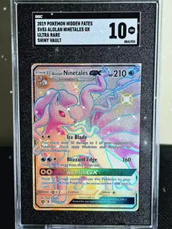 2019 Pokemon Hidden Fates: Shiny Vault Alolan Ninetales GX #SV53 (SGC Graded 10) - Image 2